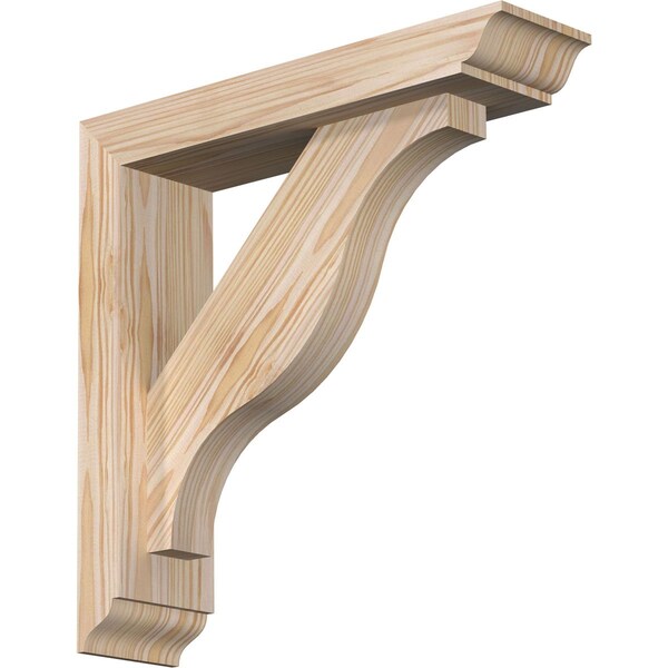 Ekena Millwork Funston Traditional Smooth Bracket w/ Offset Brace, Douglas Fir, 3 1/2"W x 14"D x 14"H BKT0402X14X14FST01SDF - main